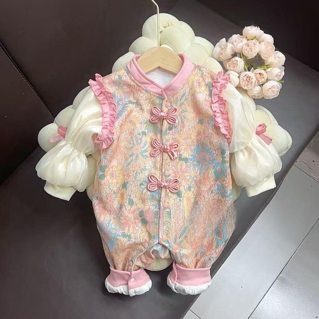 Боди-кимоно для новорожденных: Осенне-зимний наряд для Полнолуния и Нового года Size 66