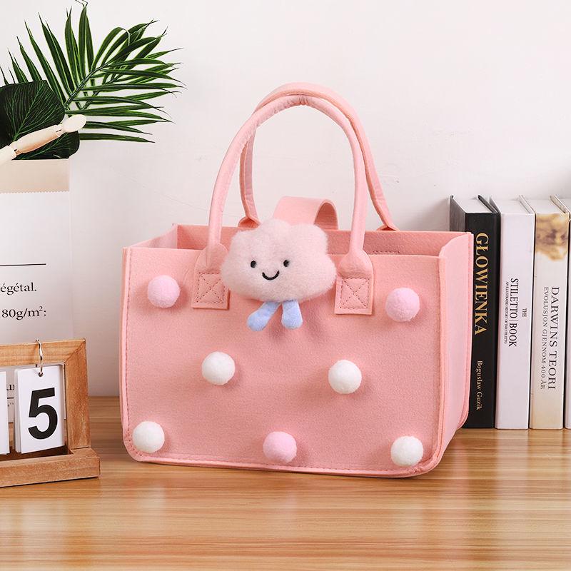 Мультяшная войлочная сумка-тоут - Идеально для банкетов, дней рождений и праздников полнолуния